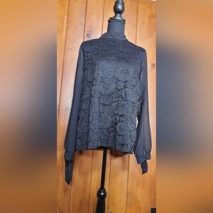Elegant Black Lace Women's Top